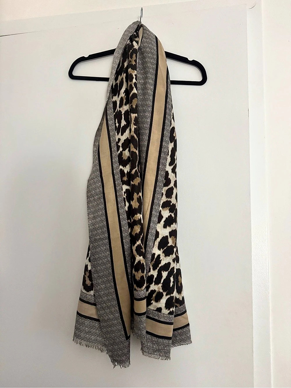 Leopard Print Scarf in Brown & Black